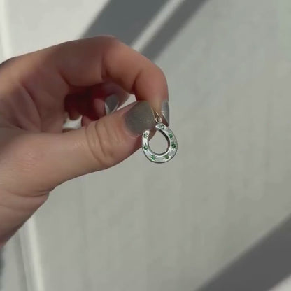 silver 7 tsavorite stars horseshoe charm