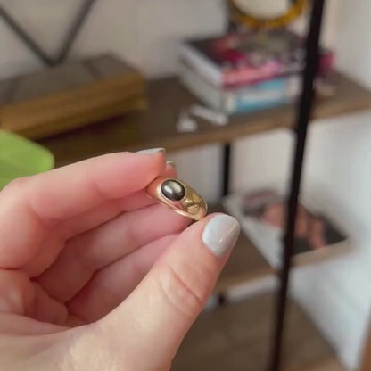 10k cabochon ring clone with black star sapphire