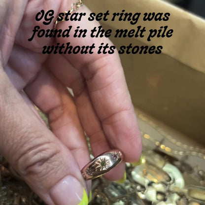 diamond star set dome ring