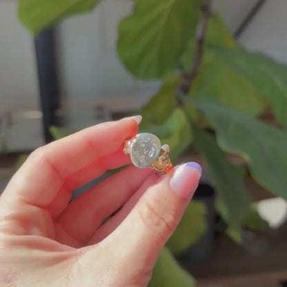 10k crying mermaids tanzanite art nouveau signet