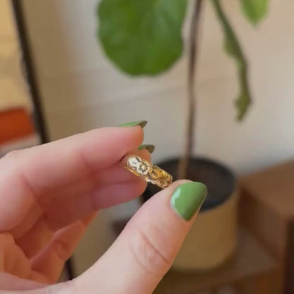 14k floral petal band