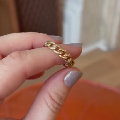 14k curb infinity band