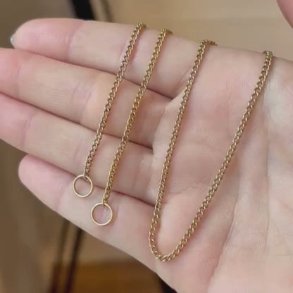 14k curb sans-a-clasp chain 19.25"