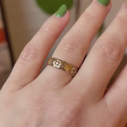 14k floral petal band