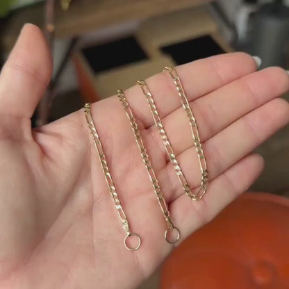 14k figaro sans-a-clasp chain 16.25"