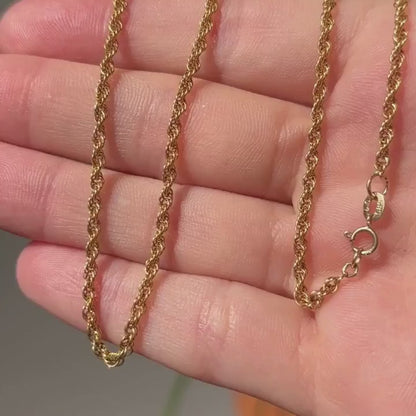 14k hollow rope chain 18.5"