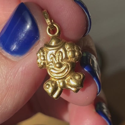 18k hollow puffy clown charm