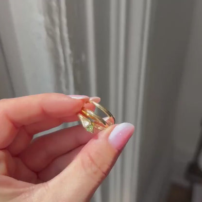 18k wrap around snake ring with tsavorite eyes