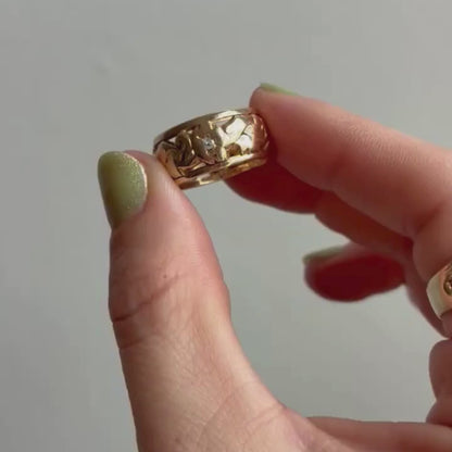 10k floral infinity band with diamonds