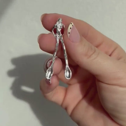 silver spoon feet lady pendant