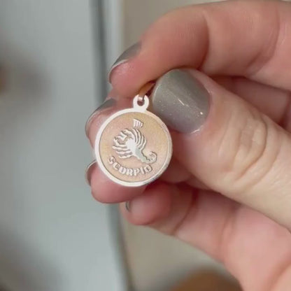 14k Scorpio medallion charm