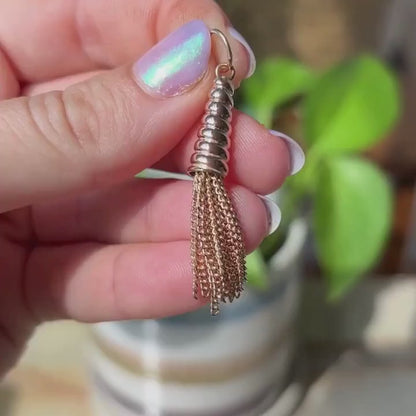 14k coiled top Victorian tassel charm