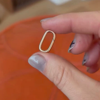 14k rose gold oval push connector