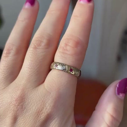 14k rubies diamonds stars infinity band