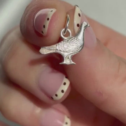 silver pigeon charm