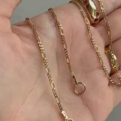 14k figaro sans-a-clasp chain 25"