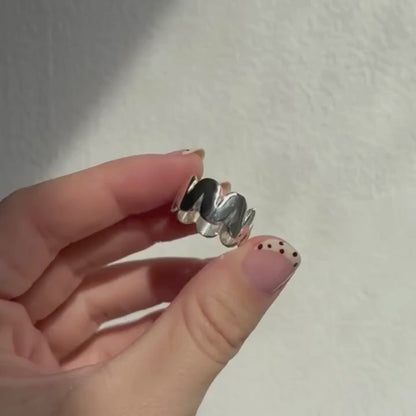 silver squiggle wave infinity band