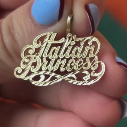 14k Italian princess charm