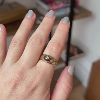 10k cabochon ring clone with black star sapphire