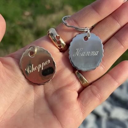 wavy dog tag charm