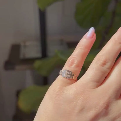 14k cry baby pinky signet