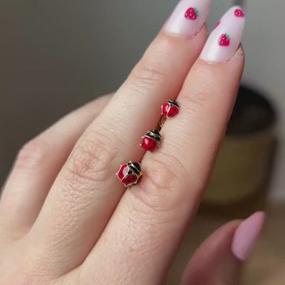 18k ladybug studs earrings