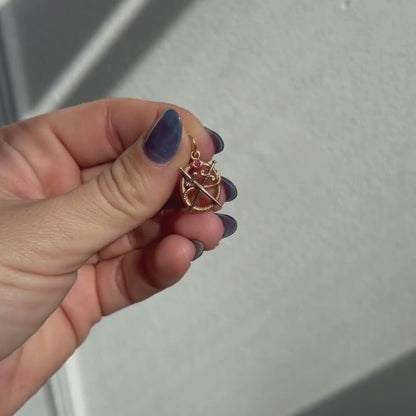 14k snake & swords frat pin conversion charm
