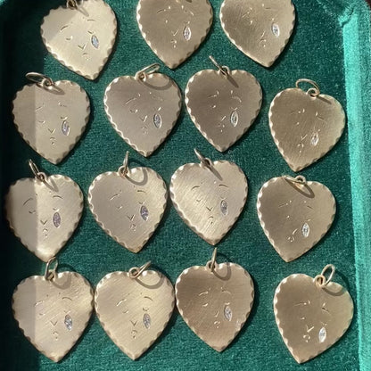 crying heart & diamond tear drop pendant