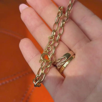 14k rolo 60s bracelet with safety chain 8"