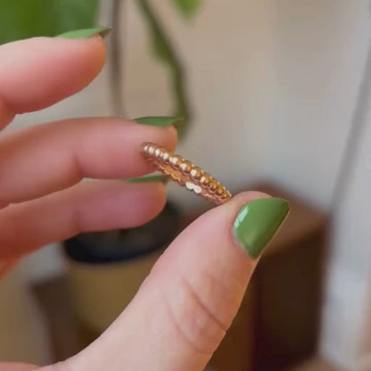 14k bubble bead stacker ring