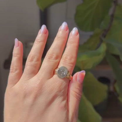 10k crying mermaids tanzanite art nouveau signet