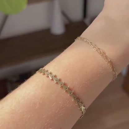 14k chevron link bracelet 7.5"