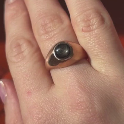 14k black star sapphire ring