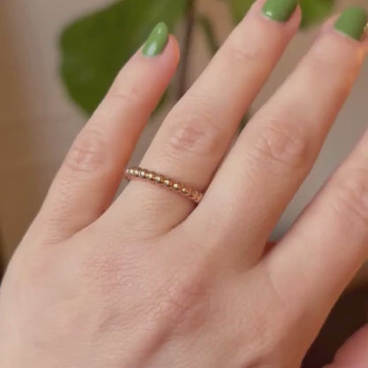 14k bubble bead stacker ring