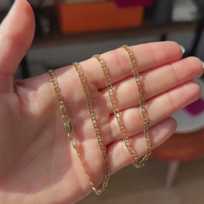 14k square mariner chain 22.25"