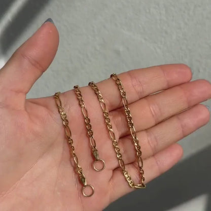 18k figaro mariner sans-a-clasp chain 17.5"