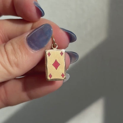 18k diamonds card cuff link conversion charm