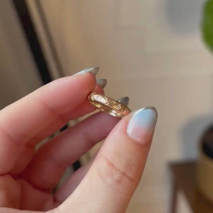 14k antique re-imagined star set band with diamonds