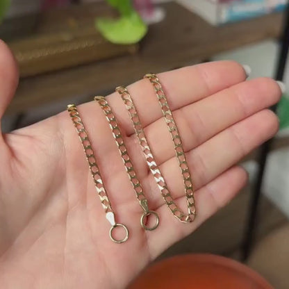 14k square curb sans-a-clasp chain 19.25"