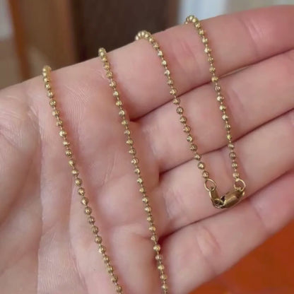 14k phases of the moon ball chain 18"