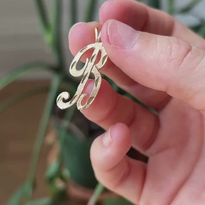 14k big letter B charm